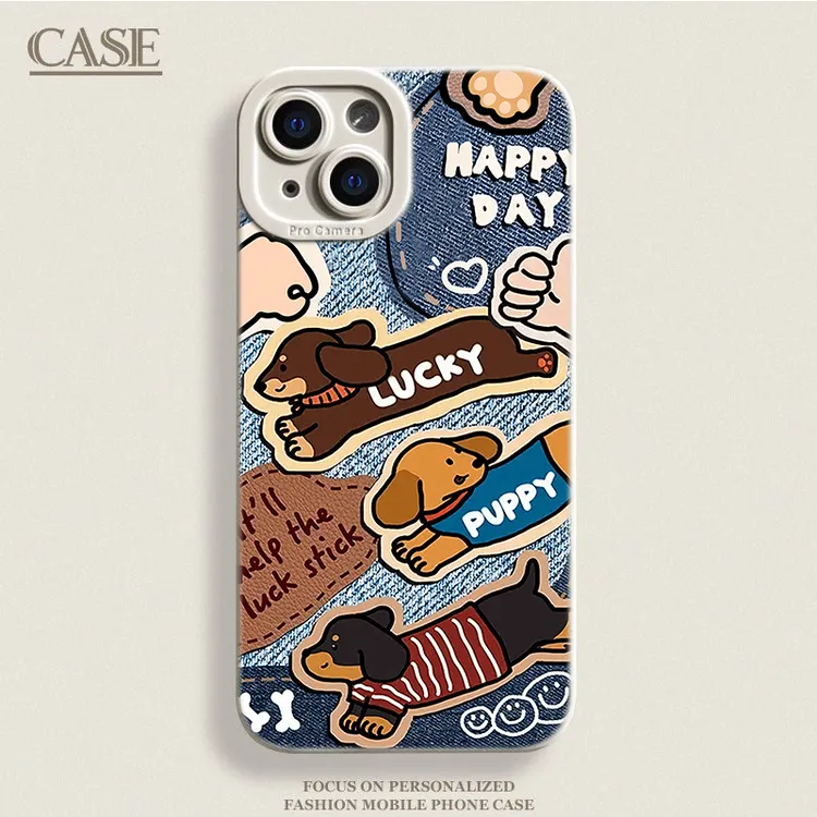 腊肠狗适用iPhone15ProMax手机壳14苹果13硅胶12全包78男女11防摔