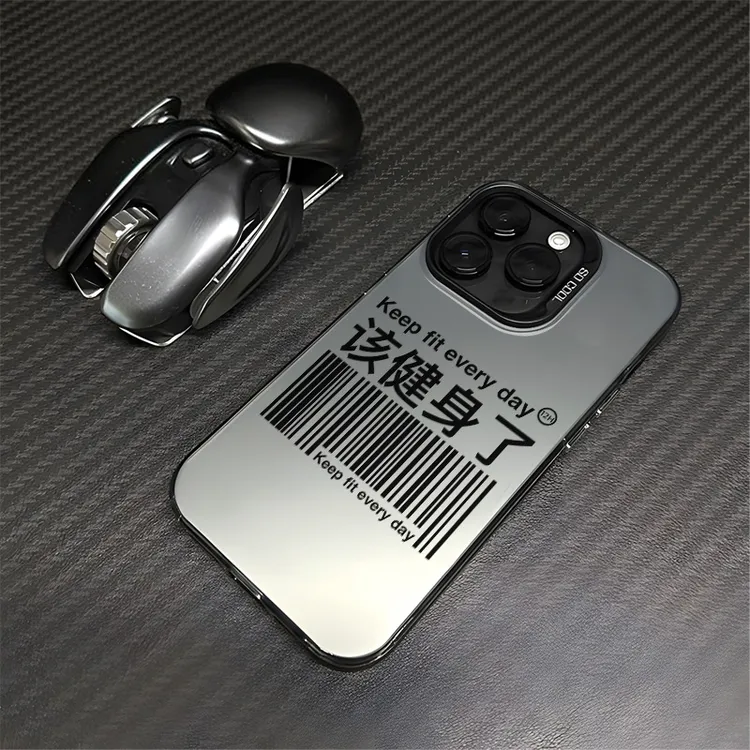 该健身了适用苹果14promax手机壳iphone15大孔13文字12/11高级感X