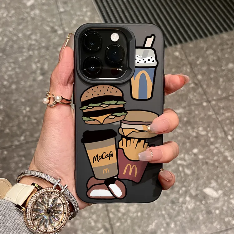 M记汉堡套餐适用iPhone15/14promax镜头框手机壳12pro苹果13/11软