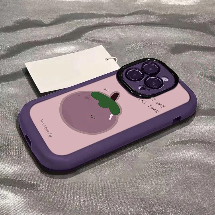 紫粉茄子适用于iphone16苹果15promax全包手机壳14防摔13/12/11软
