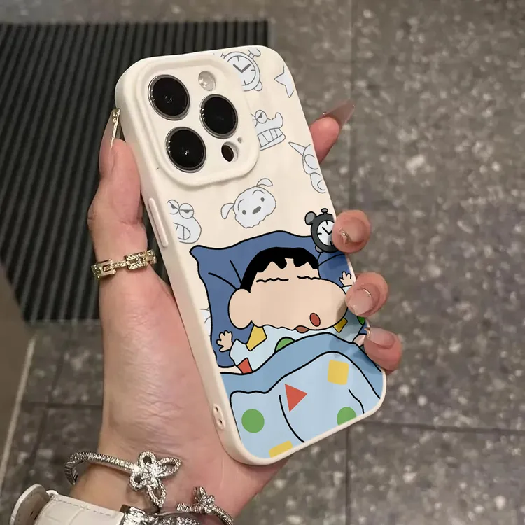 睡觉小新适用iphone16promax手机壳iphone15/14全包13卡通12/13/8