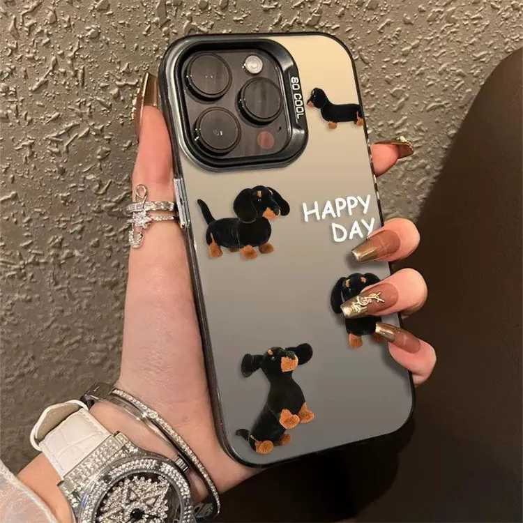 腊肠狗适用iphone15/14手机壳苹果13卡通12全包11防摔xr/xs高级7p
