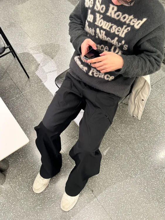 【XXY】美式户外机能工装裤宽松痞帅阔腿裤潮黑色秋冬防风冬季