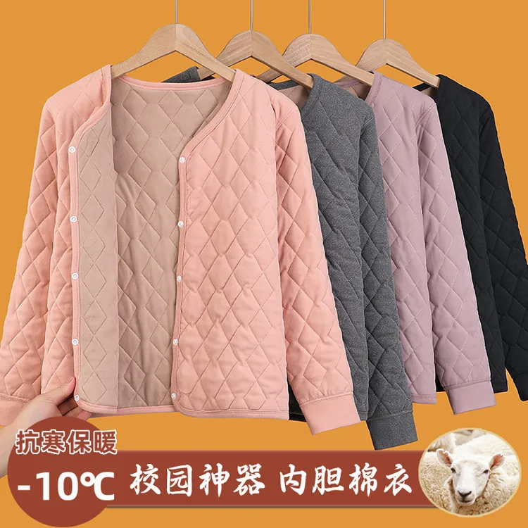 校服内胆神器棉衣女内穿初中生高中生内搭小棉袄三层加厚家居棉服