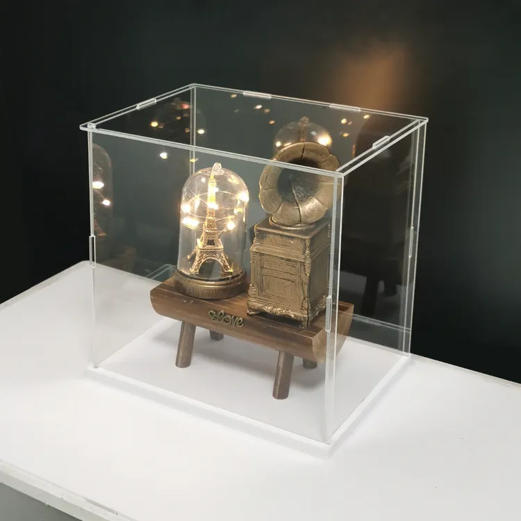 超大3拼装展示盒透明防尘盒手办模型高达开门式亚克力防尘罩透明