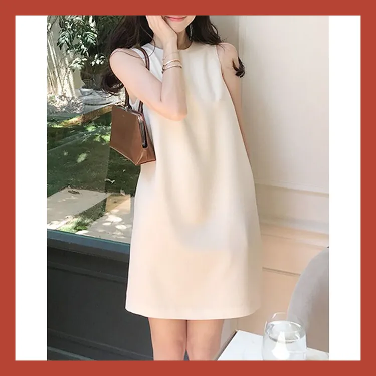 2024年夏季新款女装感别致无袖背心裙小个子法式初恋连衣裙子