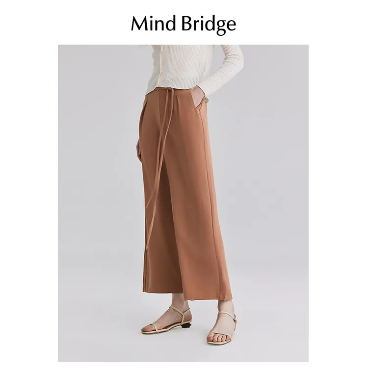 MindBridge 【丹宁风】秋季休闲裤韩女士版阔腿裤直筒长裤慵懒风