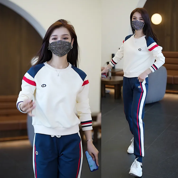 休闲套装时尚休闲运动服套装女2022秋季新款曳步舞卫衣两件套秋冬