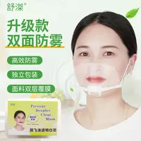 透明口罩餐饮专用厨师服务员防飞沫防口水pvc防护防雾塑料面罩