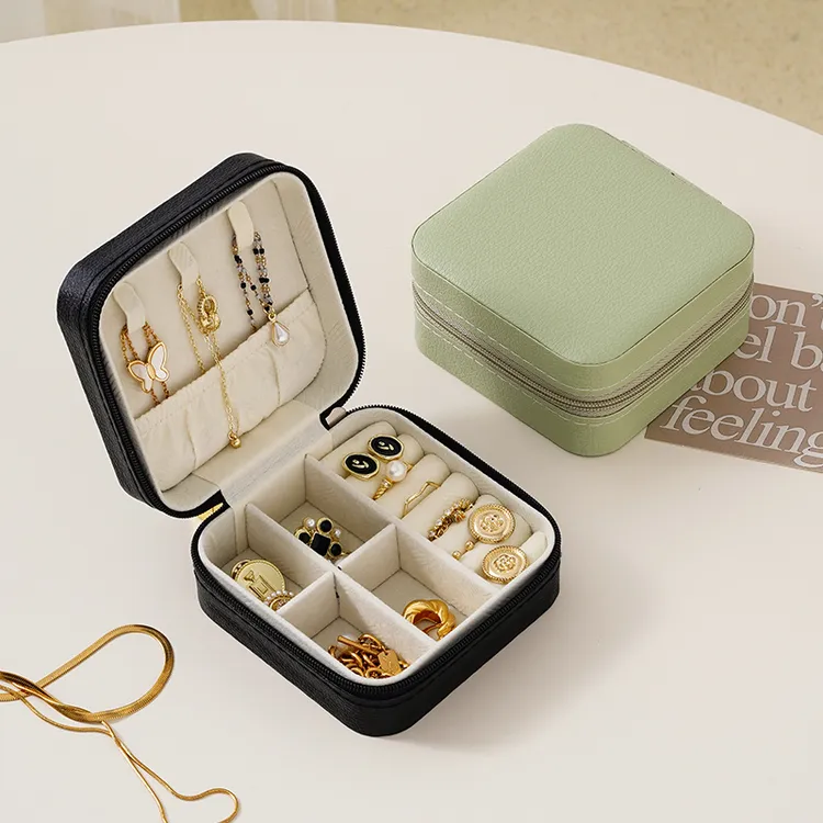 首饰盒/箱 方糖便携防尘精致饰品盒轻奢简约首饰盒收纳盒