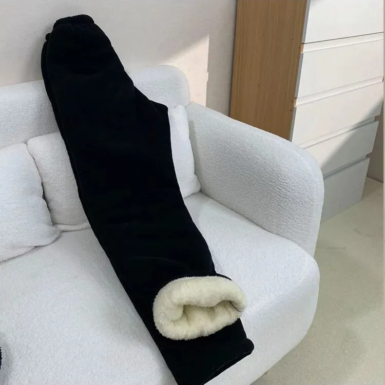 男士冬季加厚绒保暖家居棉裤高腰外穿弹力