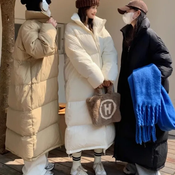 现货大棉被超厚加厚长款棉服女2023年新款超长过膝韩版大被子东北