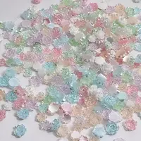 MM【山茶花玫瑰花】山茶花玫瑰花美甲饰品亮片平底立体配饰新款