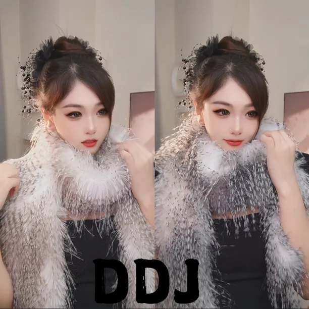 【妲己】温柔秋冬百搭长款渐变毛毛围巾