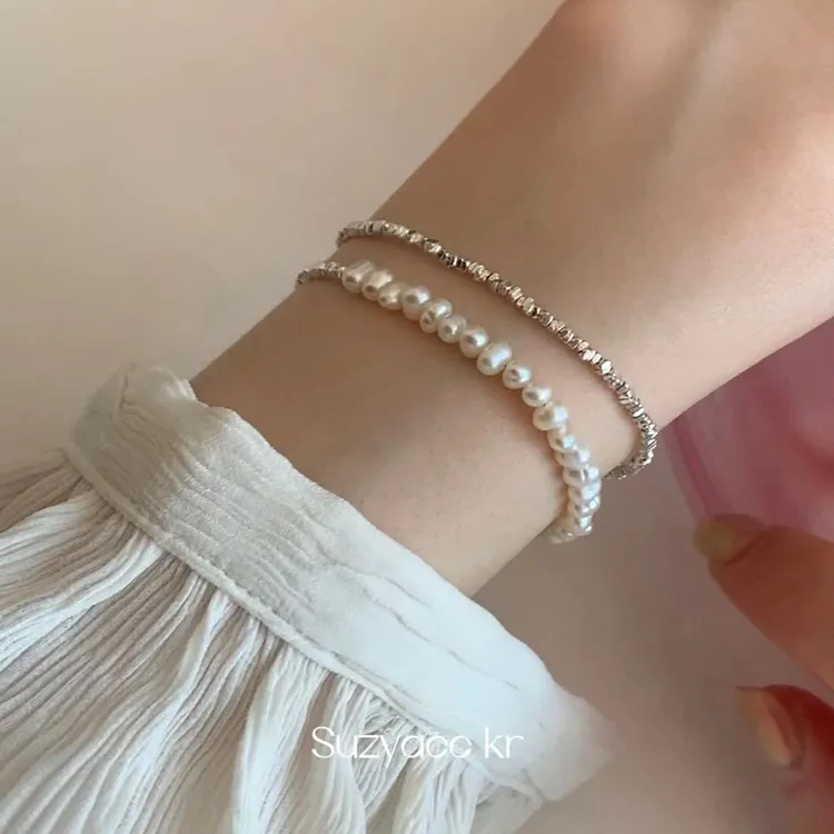 Suzyacc Kr淡水珍珠S925银【碎银几两】简约爆款闺蜜礼物气质C0206商品图