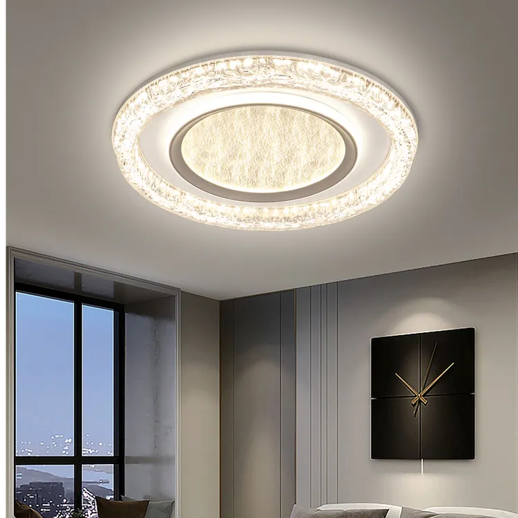 智能语音现代简约大气圆形灯饰主卧室吸顶灯LED节能主卧灯2025年