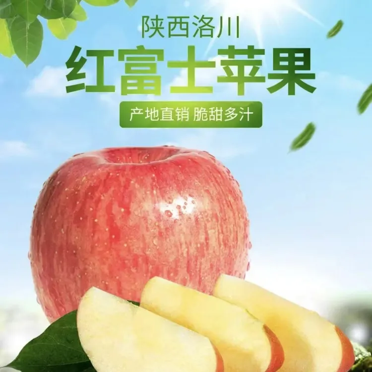 陕西延安洛川红富士 产地直发 脆甜多汁2-10斤装农产品农产品香甜