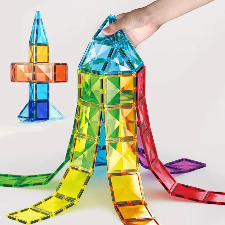 星钻彩窗磁力片儿童益智玩具120片益智拼装开放性拼搭磁力玩具