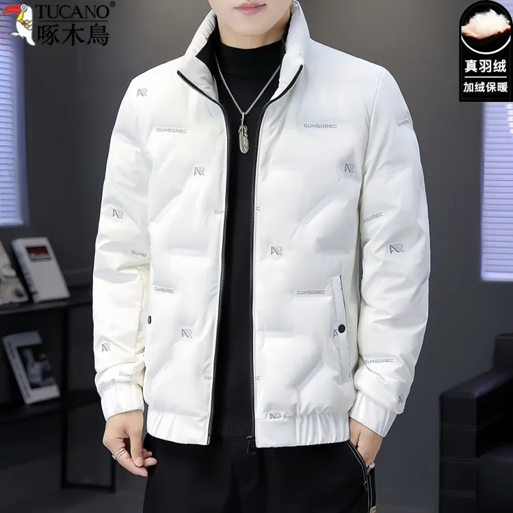 TUCANO/啄木鳥高端羽绒服男士冬季立领帅气短款字母保暖休闲外套