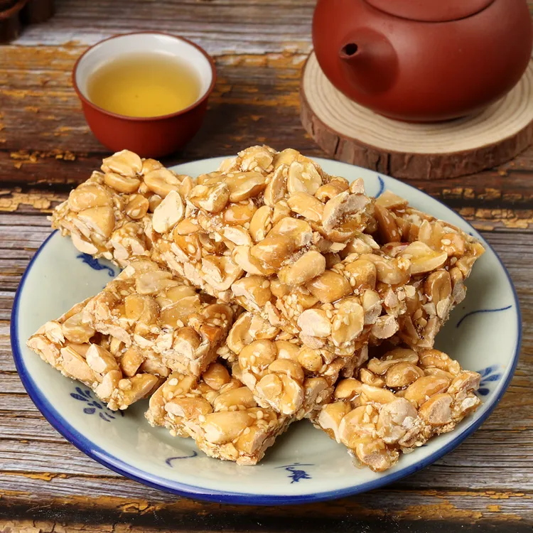潮汕传统特色小吃潮州美食手工制作豆方芝麻花生酥花生糖茶点零食