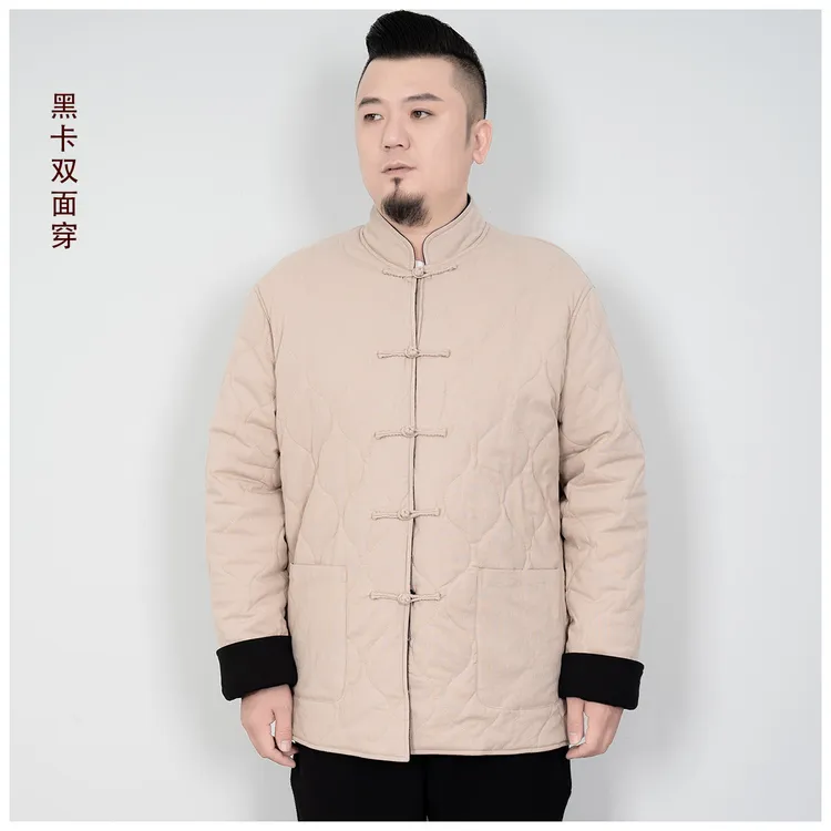 2023秋冬季立领中国风双面加厚保暖男士上衣外套