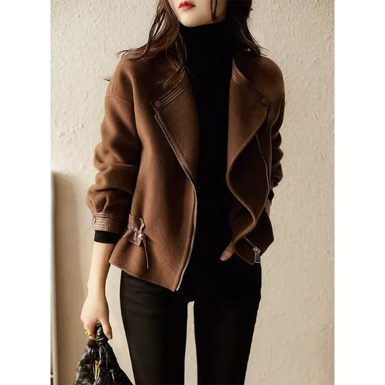 毛呢外套女2025年秋冬新款设计感小众法式轻奢质感时尚感呢子上衣