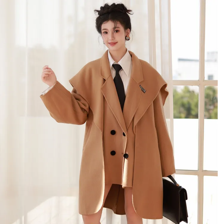 WEANCHEAM22AW【BUILDTHEMOON】海军领羊毛双面未未姆女装W10QDT011
