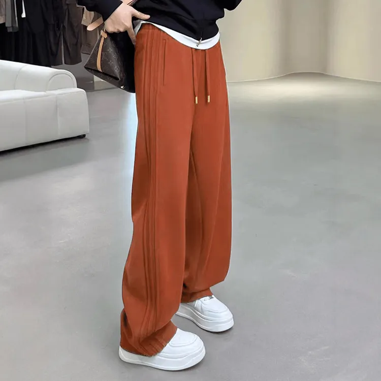 南瓜橘色休闲运动卫裤女春秋季2025新款宽松显瘦阔腿裤香蕉裤子