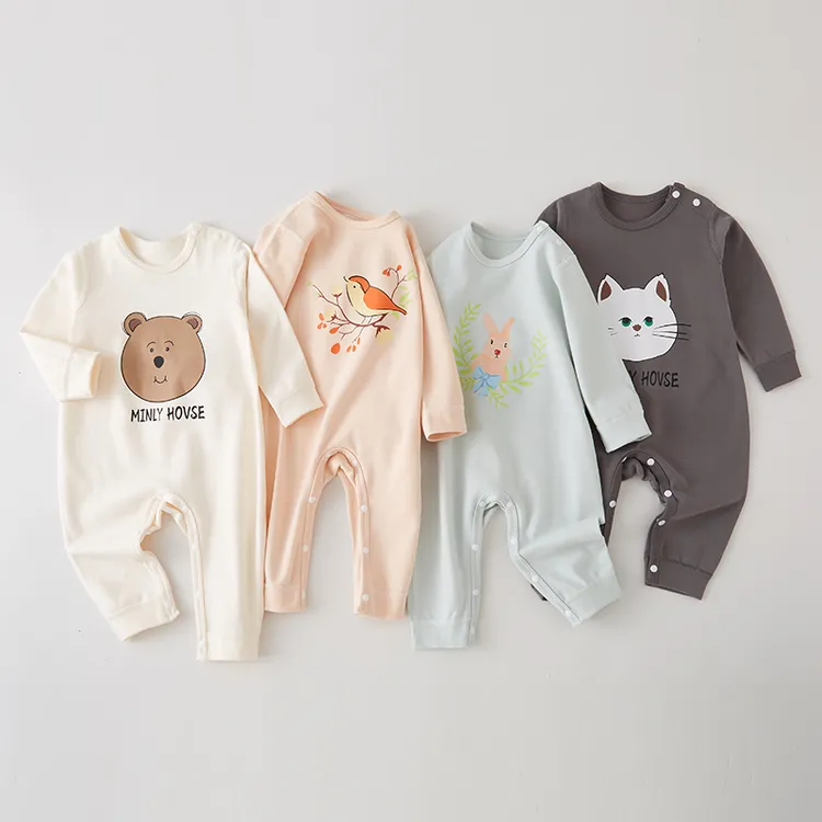 婴儿连体衣加厚保暖宝宝春秋冬款哈衣儿童舒绒长袖睡衣无骨a类