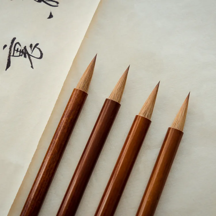 【小郑精选】「豹狼毫 大中小」智永千字文专用款 纯辽尾 烤红竹