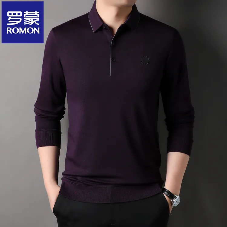 【丝滑垂感】罗蒙2025男士春秋季热卖商务休闲翻领高档polo衫宽松男