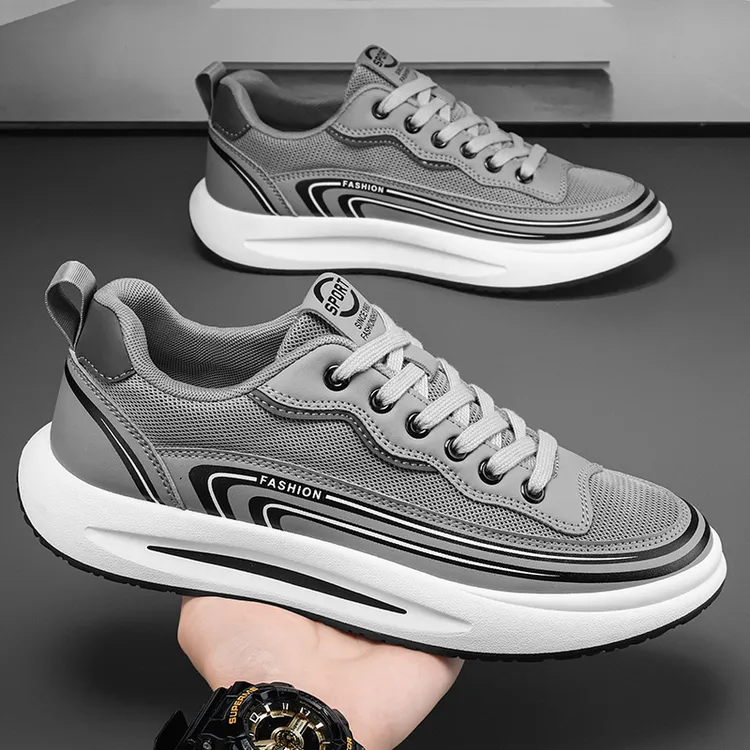 2025夏季男士新款网面运动休闲鞋透气轻便网布板鞋一脚蹬懒人布鞋