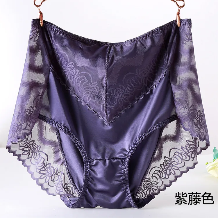 时尚高腰性感蕾丝新款150-250斤女加肥加大码200斤胖MM镂网纱内裤