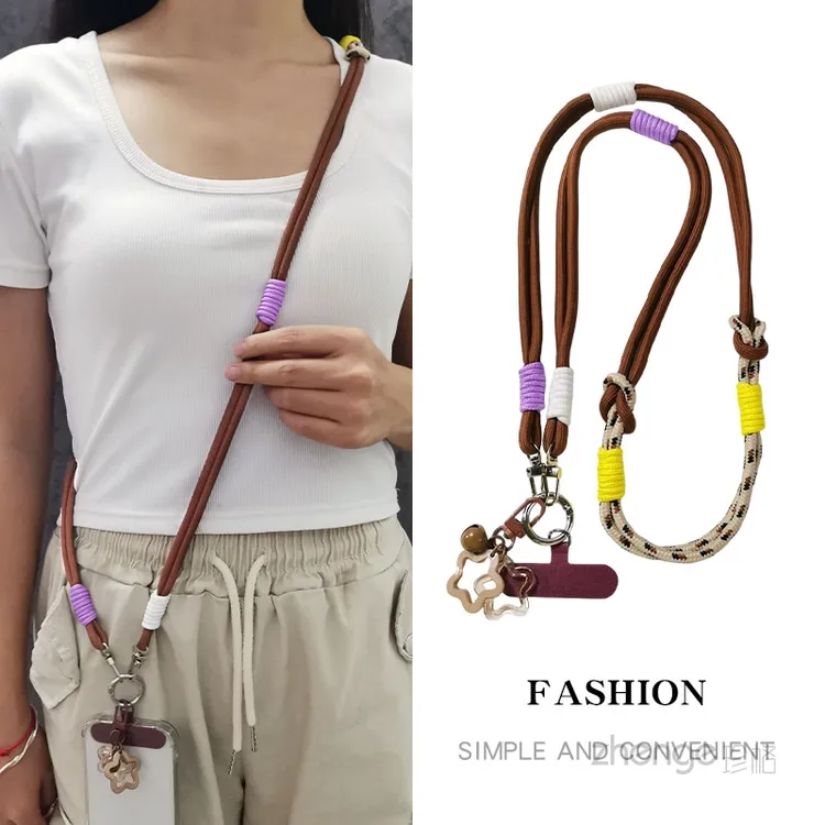 手机挂绳斜挎＆手腕＆挂脖三用可调节拆卸编织绳ins户外出行背带绳