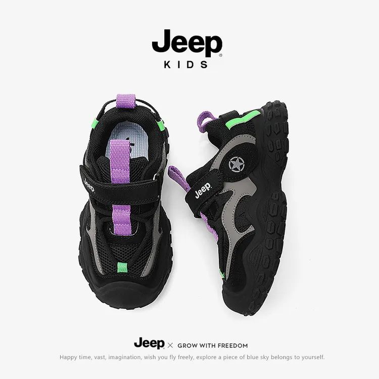 JEEP童鞋2025秋冬男女童跑步防滑魔术贴轻便时尚儿童休闲运动鞋