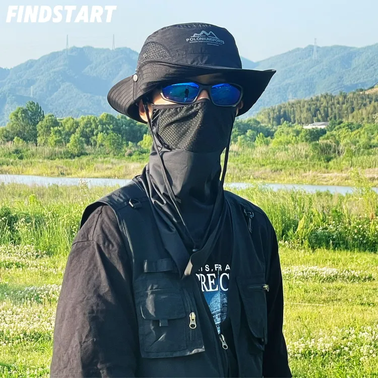 findstart夏季户外登山帽防晒大头围可遮后脖子网眼透气不闷热
