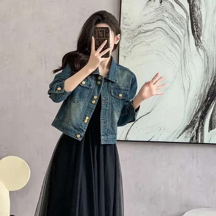 2025牛仔外套女春秋新款宽松显瘦减龄洋气法式时尚短款夹克上衣