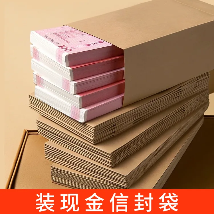 加厚牛皮信封纸袋长期存放现金专用袋现金专用信封包增值税发票袋