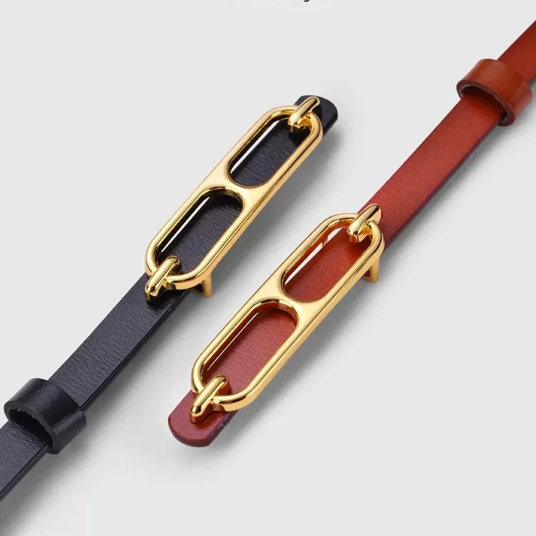 真皮细腰带女装饰连衣裙衬衫配西装学生时尚女士皮带夏季简约黑色