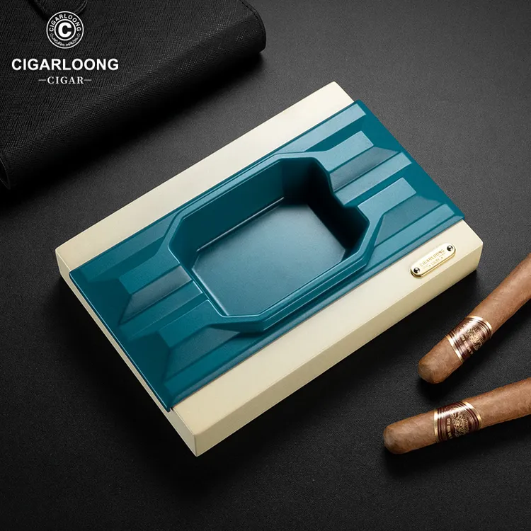 茄龙雪茄烟灰缸陶瓷精美家用大口径烟槽个性简约双槽烟灰缸CL-070