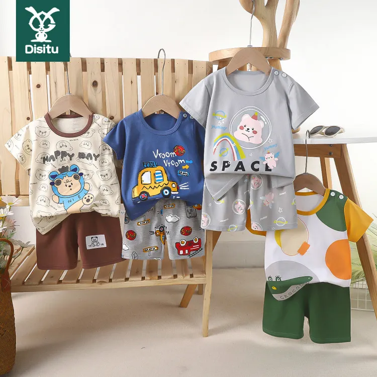 儿童短袖套装夏季纯棉男童衣服薄款新款女童t恤夏装宝宝童装