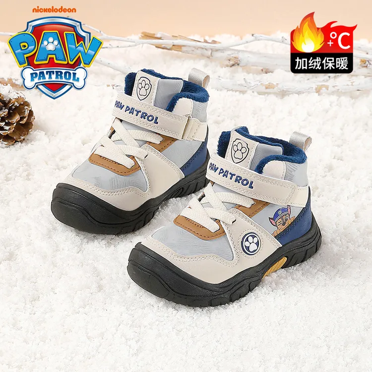 汪汪队儿童运动鞋2025冬季新款加绒保暖高帮男童二棉鞋女童雪地靴