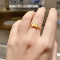 钛钢戒指 简约气质蝴蝶结麻花戒指Z-15