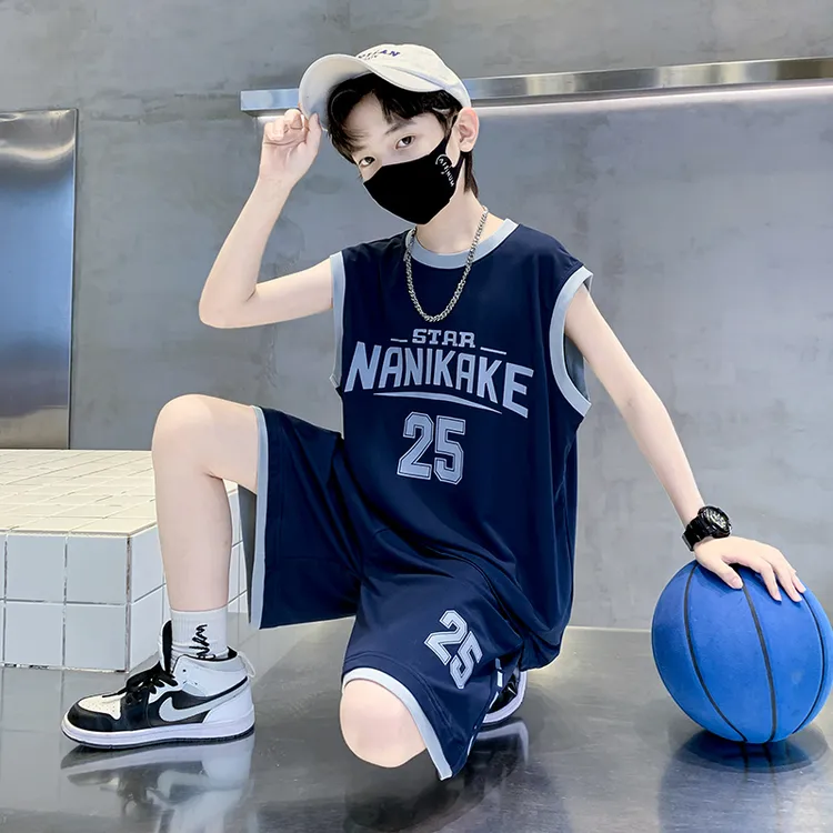 儿童装男童篮球服套装2024新款夏季中大童男孩运动薄款潮流两件套