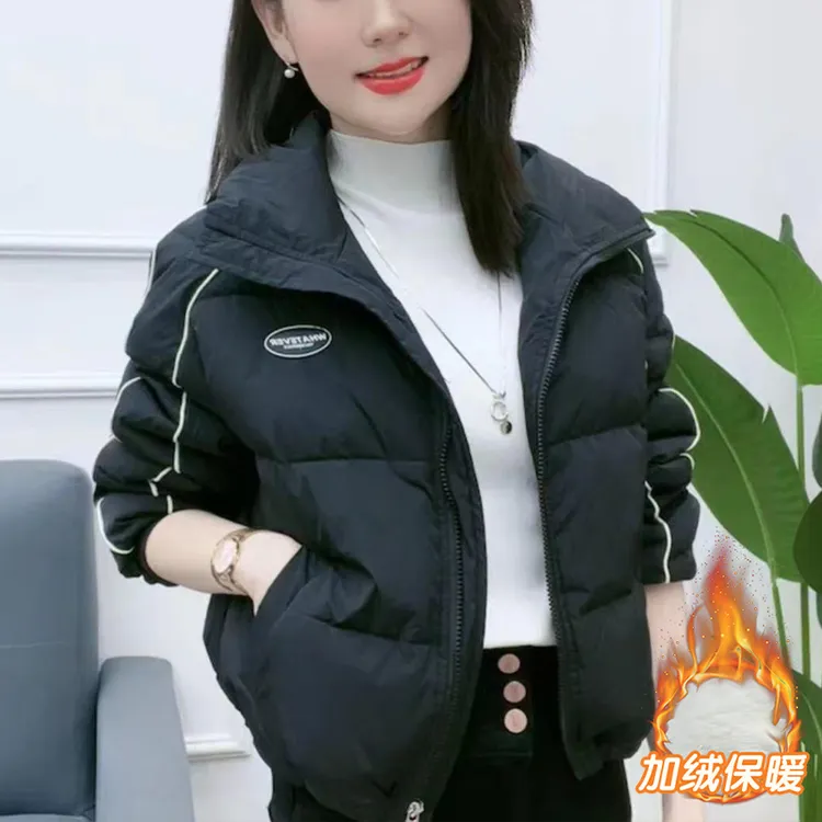 2025年冬季新款小个子宽松显瘦棉服百搭时尚休闲加绒加厚短外套