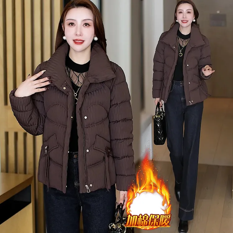 短款立领棉服女2025年冬季新款小个子洋气加厚保暖时尚棉衣外套潮