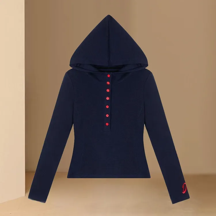 时尚气质连帽T恤女2026年春秋新款小个子修身休闲显瘦长袖卫衣潮
