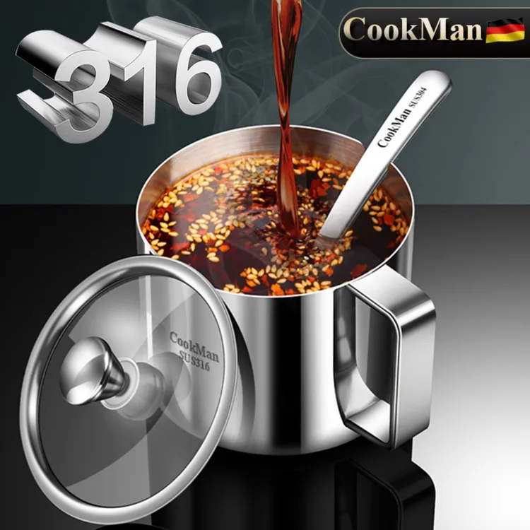 欧式316不锈钢辣椒油罐调料盒家用厨房盐罐调料罐密封防潮调味盒