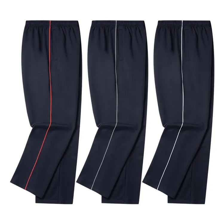 灰色反光条藏青色一条红杠校服裤子初高中小学生宽松直筒春夏校裤