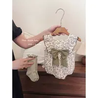 三小朵【小森林】女宝宝婴幼儿碎花夏季包屁衣轻薄蝴蝶结哈衣